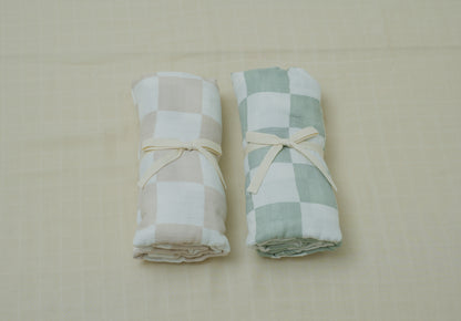 Checkered Cloud Muslin Bundle